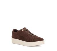 Dune London Ladies EGENT Quilted Platform Sole Lace-Up Trainers Size UK 5 Suede Brown