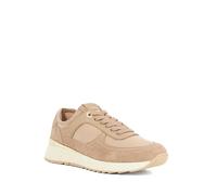 Dune London Ladies EMI Suede Wedge Heel Lace Up Trainers Size UK 6 Flat Heel Suede Taupe