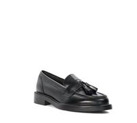 Dune London Ladies Garda Wide Fit Leather Tassel Loafers Size UK 3 Flat Heel Black