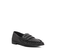 Dune London Ladies GAZILLION Studded Leather Penny Loafers Size UK 5 Flat Heel Black