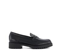 Dune London Ladies GILD Wide Fit Cleated Penny Loafers Size UK 5 Flat Heel Black