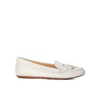 Dune London Ladies GILLIEE Leather Tassel Trim Driver Moccasins Size UK 8 Flat Heel Loafers White