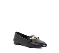 Dune London Ladies GLADIA Leather Almond Toe Loafers Size UK 5 Flat Heel Black