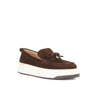 Dune London Ladies Glide Flatform Casual Loafer Size UK 8 Flat Heel Suede Loafers Brown