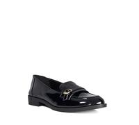 Dune London Ladies GLOBING Leather Tassel Loafers Size UK 4 Flat Heel Black