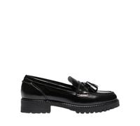 Dune London Ladies Gracelyn Wide Fit Cleated Sole Leather Tassel Trim Loaf Loafers