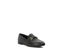 Dune London Ladies Grandes Flat Metal-Trimmed Loafers Size UK 5 Flat Heel Black