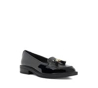 Dune Womens Black Patent Synthetic Grape Textured-vamp Loafers Eur 38/5 Uk Women