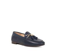 Dune London Ladies GREYSONS Wide Fit Snaffle Trim Loafers Size UK 6 Flat Heel Navy