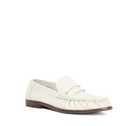 Dune London Ladies GRISELLA Leather Slip On Ruched Toe Loafers Size UK 3 Flat Heel Ecru