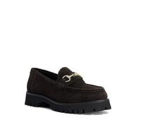 Dune London Ladies GRISSINI Slip-On Loafers Size UK 4 Suede Brown