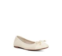 Dune London Ladies Hallo Wide Fit Charm-Detail Ballet Shoes Size UK 3 Flat Heel Ballet Pumps Ecru