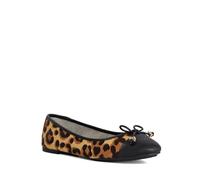 Dune London Ladies Hallo Wide Fit Charm-Detail Ballet Shoes Size UK 3 Flat Heel Ballet Pumps Leopard