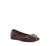 Dune London Ladies Hallo Wide Fit Charm-Detail Ballet Shoes Size UK 7 Flat Heel Ballet Pumps Burgundy