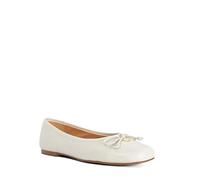 Dune London Ladies HARLLOWE Leather Square Toe Ballet Flats Size UK 6 Ballet Pumps Ecru