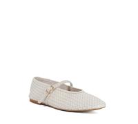 Dune London Ladies Headliner Square Toe Woven Mary-Janes Size UK 4 Ballet Pumps Ecru