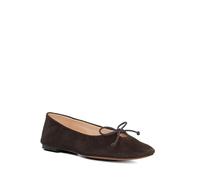 Dune London Ladies HILIFE Suede Cut Out Detail Ballet Flats Size UK 8 Flat Heel Suede Ballet Pumps Brown