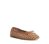 Dune London Ladies HYPNOS Woven Raffia Ballet Flats Size UK 4 Ballet Pumps Tan
