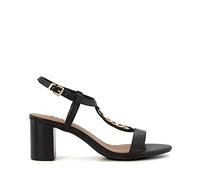 Dune London Ladies Jax Chain-Detail Block-Heel Sandals Size UK 4 Block Heel Heeled Sandals Black