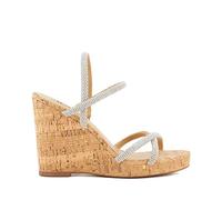Dune London Ladies KALI Diamante Cork-Wedge Slingback Sandals Size UK 3 Wedges