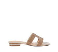 Dune London Ladies LOUPE Smart Slider Sandals Size UK 3 Block Heel Casual Sandals Gold