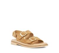 Dune London Ladies LUCKLES Triple Buckle Sandals Size UK 5 Flat Heel Suede Casual Sandals