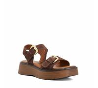 Dune London Ladies LUNO Double Strap Flatform Sandals Size UK 5 Suede Casual Sandals