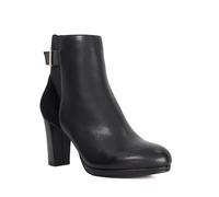 Dune London Ladies OLENS Leather Buckle Detail Heeled Boots Size UK 8 Block Heel Ankle Boots