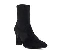 Dune London Ladies OPTILLY Wide Fit Almond Toe Sock Boots Size UK 8 Block Heel Suede Ankle Boots Black