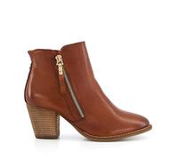 Dune London Ladies Paice Western Ankle Boots Size UK 7 Stacked Heel Tan