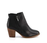 Dune London Ladies Paice Western Ankle Boots Size UK 8 Stacked Heel Black