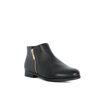 Dune London Ladies PANDIAS Wide Fit Low Heel Leather Boots Size UK 6 Flat Heel Ankle Boots