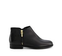 Dune London Ladies PANDIE Zip Detail Ankle Boots Size UK 6 Flat Heel Black
