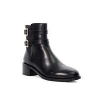 Dune Patter Leather Ankle Boots, Black