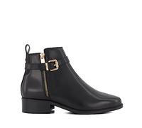 Dune London Ladies Pepi Buckle-Side Casual Ankle Boots Size UK 4 Flat Heel Black