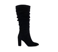 Dune London Ladies Stigma Ruched Block-Heeled Knee-High Boots Size UK 5 Block Heel Suede Knee High Boots Black