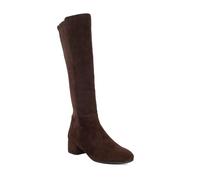 Dune London Ladies Tayla Stretch Knee-High Boots Size UK 5 Block Heel Suede Knee High Boots Brown