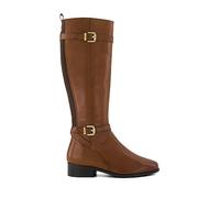 Dune Womens Tan-leather Tepi Buckle-embellished Leather Knee-high Boots Eur 36 / 3 UK Women