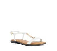 Dune London Ladies Wide Fit LOLLIPOPS Flat Embellished Studded T Bar Sandals Size UK 6 Ankle Strap Sandals