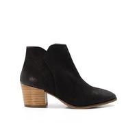 Dune London Ladies Wide Fit Parlor Heeled Ankle Boots Size UK 3 Cuban Heel Western Boots Black