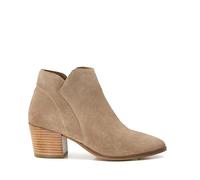 Dune Wide Fit Parlor Suede Western Ankle Boots, Sand