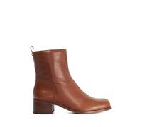 Dune London Leather Block Heel Ankle Boots Tan