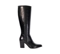 Dune London Leather Block Heel Pointed Knee High Boots Black