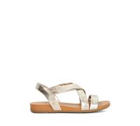 Dune London Leather Crossover Strappy Sandals Silver