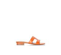 Dune London 'loupe' Leather Sliders In Orange Orange