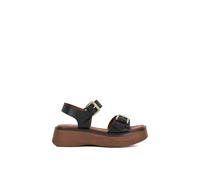 Dune London 'luno' Leather Sandals In Black Black 6