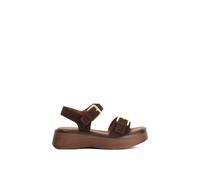 Dune London Ladies LUNO Double Strap Flatform Sandals Size UK 7 Wedge Heel Suede Casual Sandals Brown