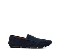 Dune London Mens BRADLAY Suede Driver Size UK 10 Flat Heel Suede Moccasins Navy