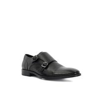 Dune London Mens SATCHIN Double Buckle Monk Shoe Size UK 11 Flat Heel Monk Shoes Black