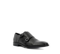 Dune London Mens SATCHIN Wide Fit Double Strap Monk Shoes Size UK 9 Flat Heel Derby Shoes Black